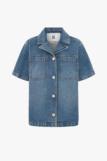LB Carli Boxy Denim Polo Shirt
