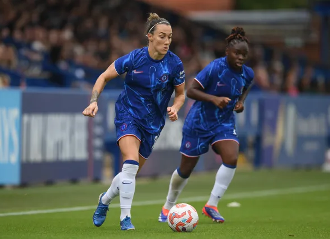 Lucy Bronze on the ball for Chelsea